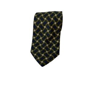 BROOKS BROTHERS Makers Made in USA 100% Silk Tie Men's Blue Green Gray Geometric